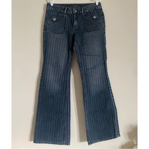 Vintage Banana Republic Lowrise Flare Vertical Striped Jeans